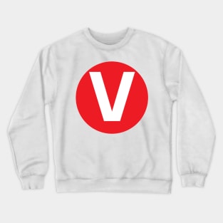 Letter V Big Red Dot Letters & Numbers Crewneck Sweatshirt